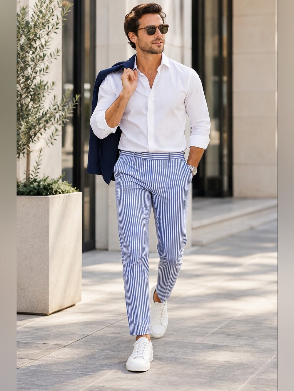 J.Crew Ludlow slim cotton Striped Suit Pants